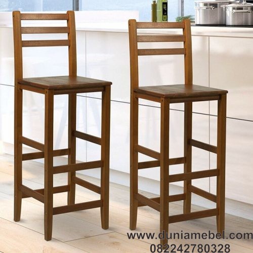 Kursi Bar Kayu Jati Kaki Tinggi