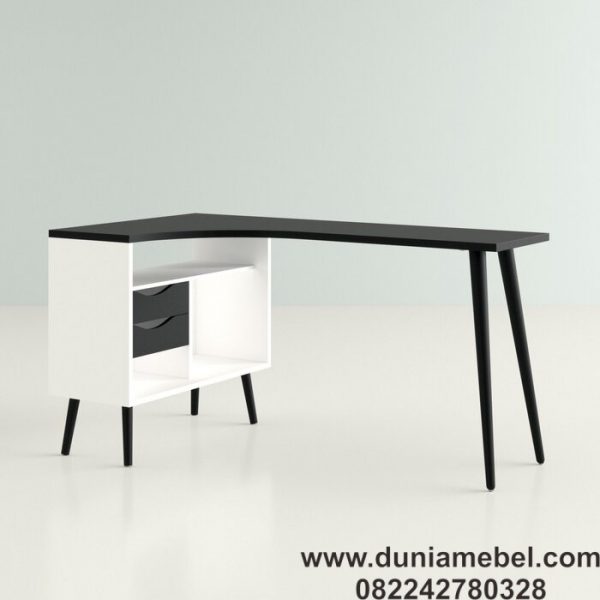 Meja Kantor Minimalis L-shape Dowler