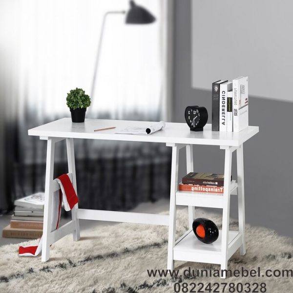 Meja Kantor Minimalis A-Frame Jati Simpel
