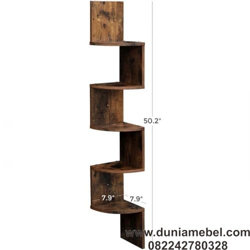 Rak Buku Sudut Tempel Modern