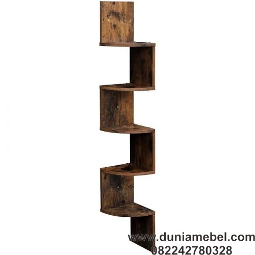 Rak Buku Sudut Tempel Modern