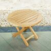Meja Samping Kayu Jati Solid Lipat