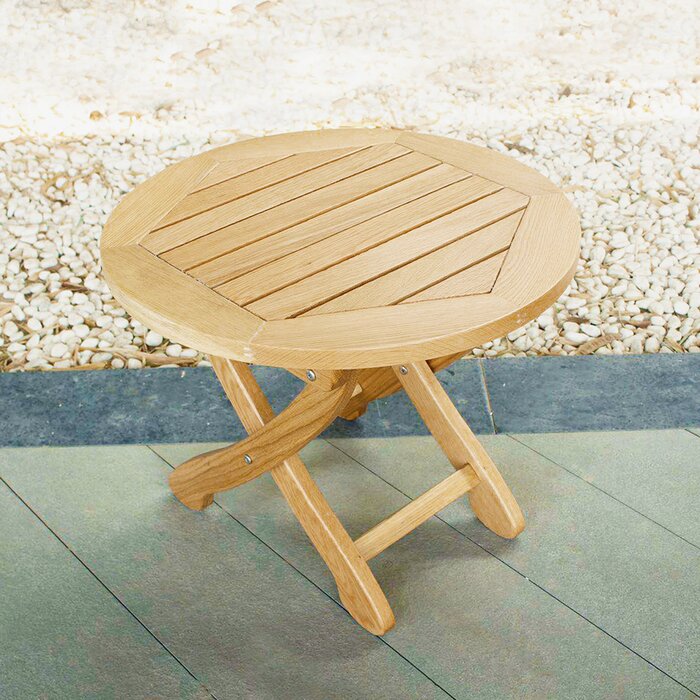 Meja Samping Kayu Jati Solid Lipat