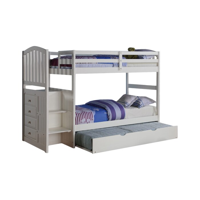 Tempat Tidur Tingkat Minimalis dengan Trundle dan Drawers