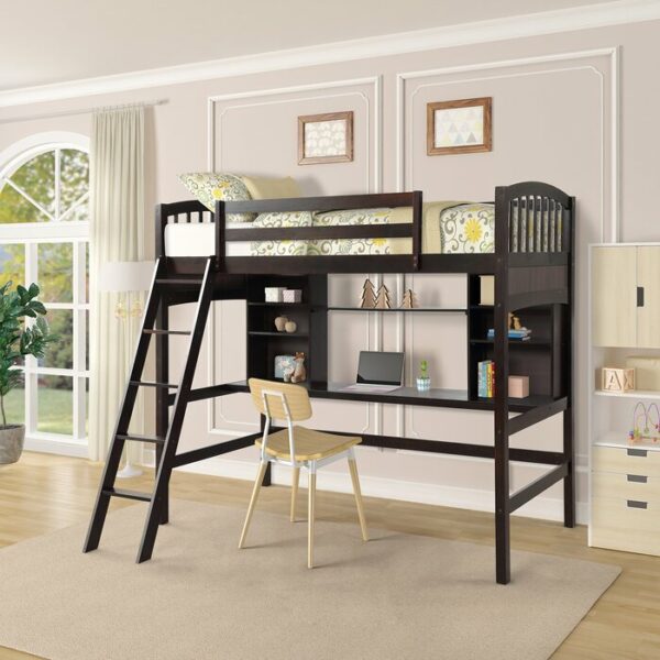 Tempat Tidur Tingkat Twin Loft dengan Meja