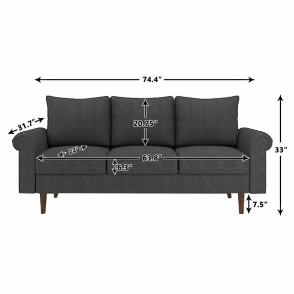 Sofa Lengan Bulat Lebar