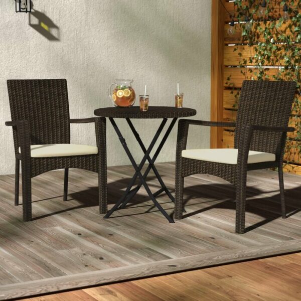Kursi Teras Rotan Set Bistro Grampian