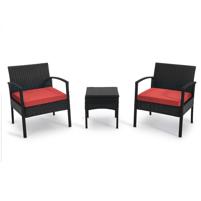 Kursi Teras Wicker Set dengan Bantal