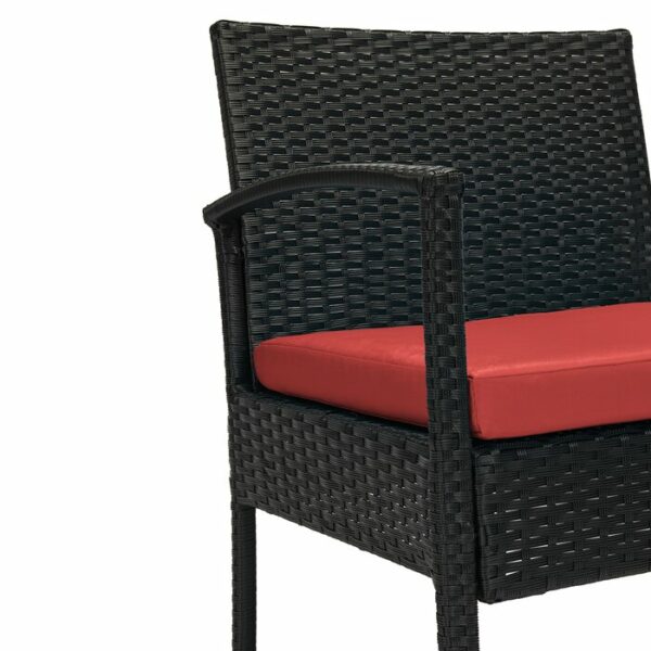 Kursi Teras Wicker Set dengan Bantal