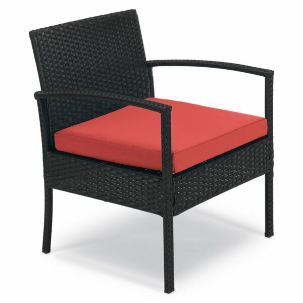 Kursi Teras Wicker Set dengan Bantal